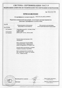 2019.11.16 Кондопога - Приложение к сертификату Изделия крепежные из металла, торговая марка Tech-KREP. Серийный выпуск